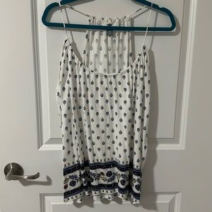 Super cute strappy top from Old Navy. Navy print on white